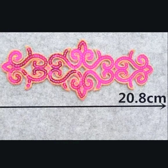 NEW Embroidered Reflective Sequin Fabric IRON ON PATCH Clothing - Picture 1 of 4